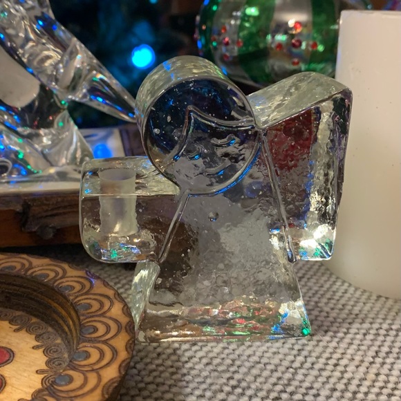 Vintage glass set Wiesenthal Hutte Germany angel candlesticks. - Picture 11 of 12